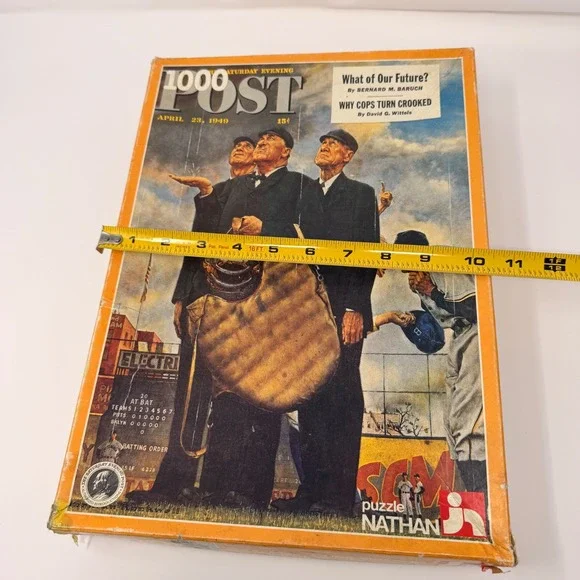 🇺🇸 Vintage Nathan 1000 Piece Puzzle Norman Rockwell Three Umpires SEALED BAG - Picture 11 of 11